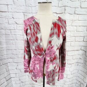 Vintage Y2K Balletcore Cardigan Feminine Dainty Knit Plunge Soft Girl Size Large